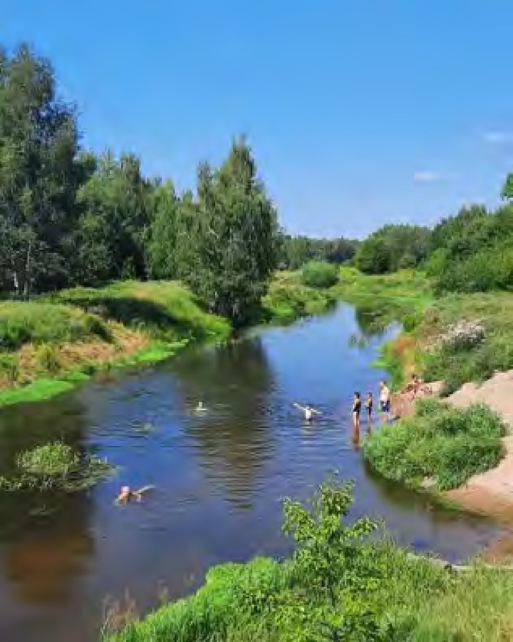 Речка и пляж у Черкизово